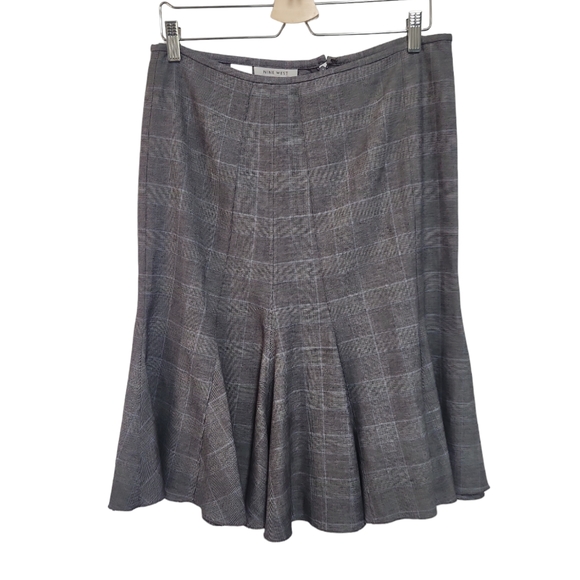 Nine West Dresses & Skirts - Nine West Black,White, Blue Houndstooth Plaid Skirt Size 12